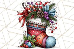 Christmas Wine Night Clipart PNG, Alcohol Christmas Png Product Image 4