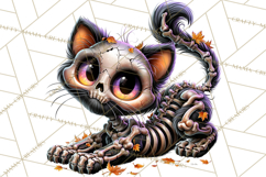 Animal Skeleton Halloween PNG Clipart Set Product Image 4