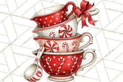 Peppermint Christmas Bakery Clipart PNG, Candy Cane Sweets Product Image 4