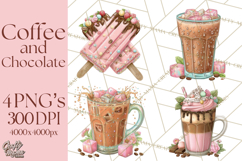 Coffee and Chocolate Clipart PNG Cafe Drinks Dessert Art Product Image 1