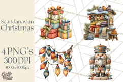 Scandinavian Christmas Market Clipart PNG Illustrations Product Image 1