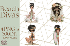 Beach Diva Summer Girls PNG Beach Glam Clipart Product Image 1