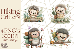Cute Hiking Woodland Animals Adventure Clipart PNG Product Image 1