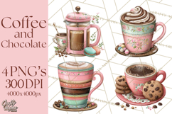 Coffee and Chocolate Clipart PNG Cafe Drinks Dessert Art Product Image 1