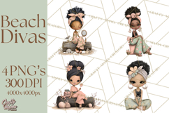Beach Diva Summer Girls PNG Beach Glam Clipart Product Image 1
