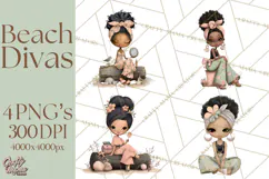 Beach Diva Summer Girls PNG Beach Glam Clipart Product Image 1