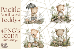Pacific Northwest Teddy Bear Woodland Clipart Product Image 1