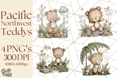 Pacific Northwest Teddy Bear Woodland Clipart Product Image 1