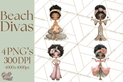 Beach Diva Summer Girls PNG Beach Glam Clipart Product Image 1