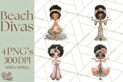 Beach Diva Summer Girls PNG Beach Glam Clipart Product Image 1