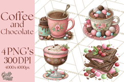 Coffee and Chocolate Clipart PNG Cafe Drinks Dessert Art Product Image 1