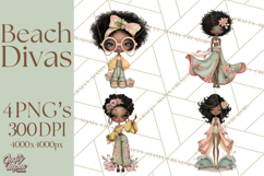 Beach Diva Summer Girls PNG Beach Glam Clipart Product Image 1