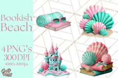 Beach Reading Clipart Coastal Book PNG Graphics Product Image 1