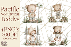 Pacific Northwest Teddy Bear Woodland Clipart Product Image 1