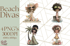 Beach Diva Summer Girls PNG Beach Glam Clipart Product Image 1