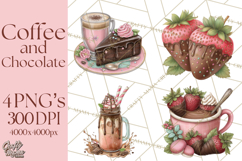 Coffee and Chocolate Clipart PNG Cafe Drinks Dessert Art Product Image 1