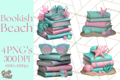 Beach Reading Clipart Coastal Book PNG Graphics Product Image 1