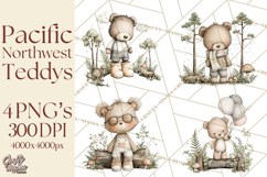 Pacific Northwest Teddy Bear Woodland Clipart Product Image 1