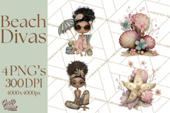 Beach Diva Summer Girls PNG Beach Glam Clipart Product Image 1