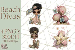 Beach Diva Summer Girls PNG Beach Glam Clipart Product Image 1