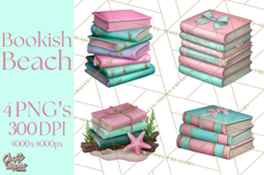 Beach Reading Clipart Coastal Book PNG Graphics Product Image 1