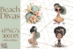 Beach Diva Summer Girls PNG Beach Glam Clipart Product Image 1