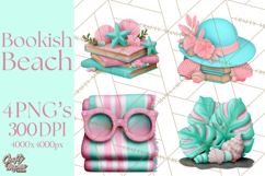 Beach Reading Clipart Coastal Book PNG Graphics Product Image 1