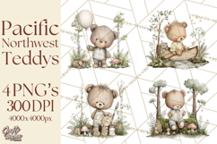 Pacific Northwest Teddy Bear Woodland Clipart Product Image 1
