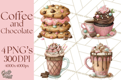 Coffee and Chocolate Clipart PNG Cafe Drinks Dessert Art Product Image 1