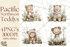 Pacific Northwest Teddy Bear Woodland Clipart Product Image 1
