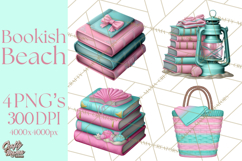 Beach Reading Clipart Coastal Book PNG Graphics Product Image 1