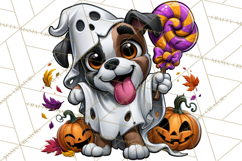 Cute Ghost Dogs And Cats Halloween PNG Clipart Product Image 5