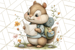 Cute Hiking Woodland Animals Adventure Clipart PNG Product Image 4