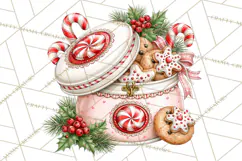 Peppermint Christmas Bakery Clipart PNG, Candy Cane Sweets Product Image 5