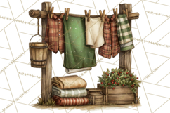 Rustic Homestead Living Clipart | Farm Cabin Png Designs Product Image 4