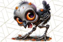 Animal Skeleton Halloween PNG Clipart Set Product Image 5