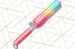 Rainbow Hair Stylist Clipart, Colorful Salon Tools PNG Product Image 4