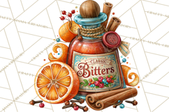 Christmas Cocktail Bar Clipart PNG Elements Product Image 2