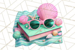 Beach Reading Clipart Coastal Book PNG Graphics Product Image 5