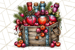 Christmas Wine Night Clipart PNG, Alcohol Christmas Png Product Image 2