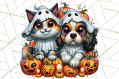 Cute Ghost Dogs And Cats Halloween PNG Clipart Product Image 2