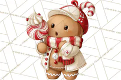 Christmas Gingerbread Clipart PNG, Cute Christmas Characters Product Image 2