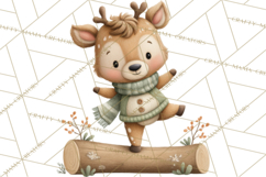 Cute Hiking Woodland Animals Adventure Clipart PNG Product Image 5