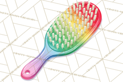 Rainbow Hair Stylist Clipart, Colorful Salon Tools PNG Product Image 5