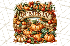 Round Fall Wood Sign PNG Clipart Product Image 2