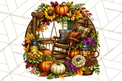 Round Fall Wood Sign PNG Clipart Product Image 3