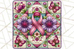 Breast Cancer Awareness Quilt Squares PNG Product Image 3