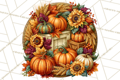 Round Fall Wood Sign PNG Clipart Product Image 4