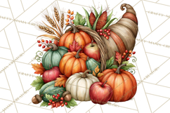 Traditional Thanksgiving Fall Clipart PNG Product Image 2