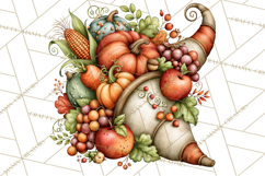 Traditional Thanksgiving Fall Clipart PNG Product Image 3